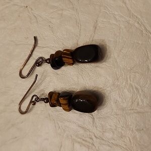 Tigers Eye dangle earrings